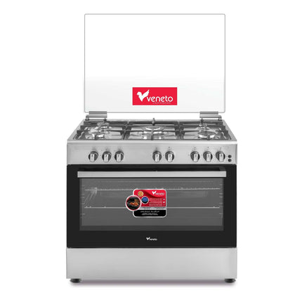 VENETO Gas Cooker 90cm - Professional Wide Range with 5 Burners
