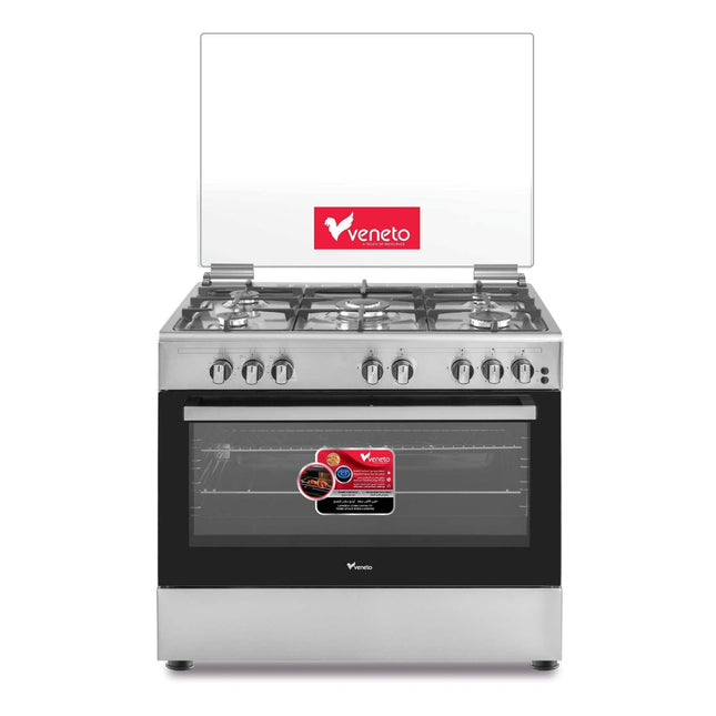 VENETO Gas Cooker 90cm - Professional Wide Range with 5 Burners