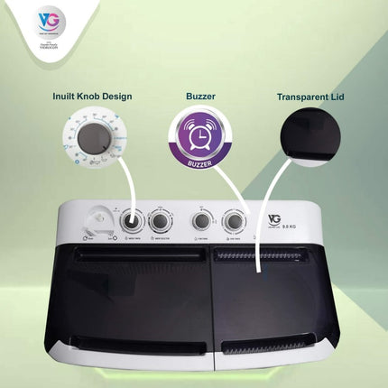 VG Front Load Washing Machine 9KG VGSW90EIB - Energy Efficient